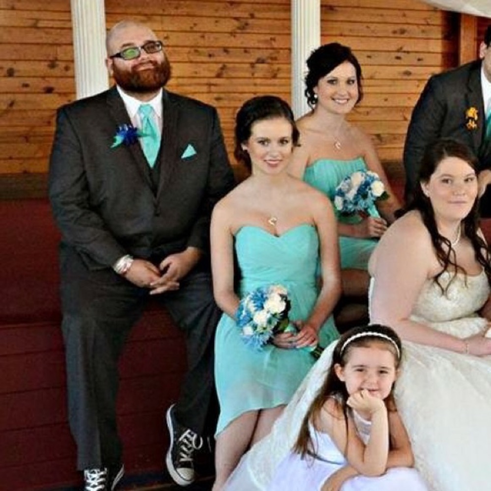 Baby Blue David’s Bridal Bridesmaid Dress